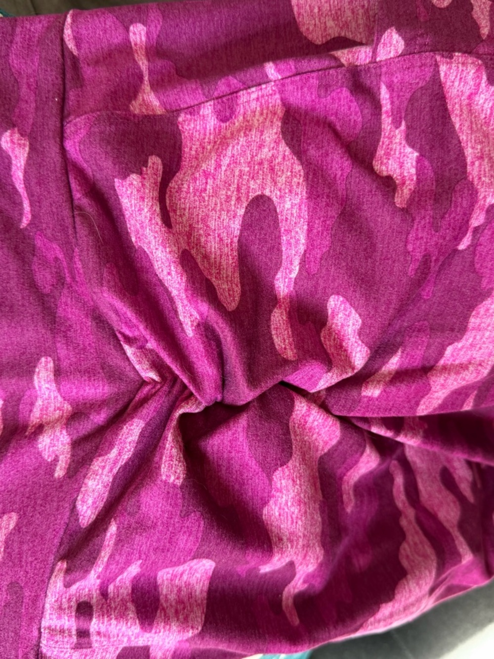 Bombshell Sportswear Pink Camo Leggings with White & Hot Pink Stripe - Picture 5 of 5
